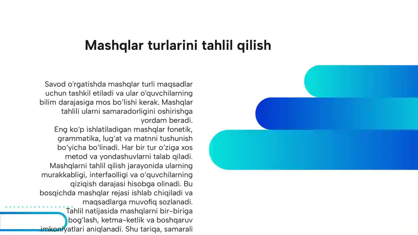 SAVOD O'RGATISH MASHQLARNI TASHKIL QILISH 3