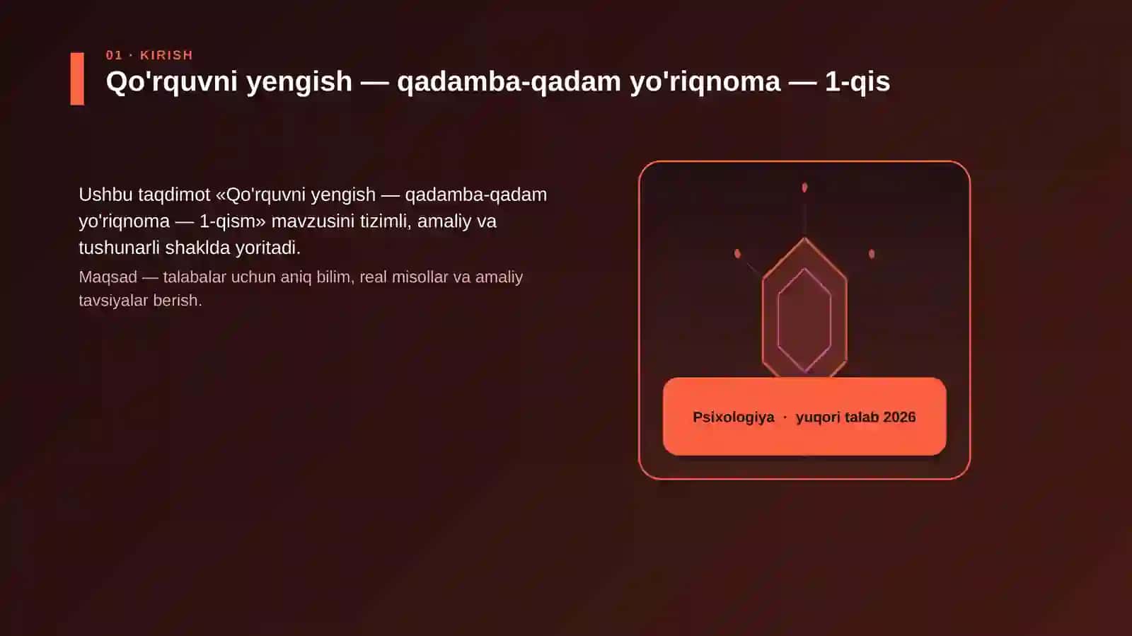 Qo'rquvni yengish — qadamba-qadam yo'riqnoma — 1-qism 3