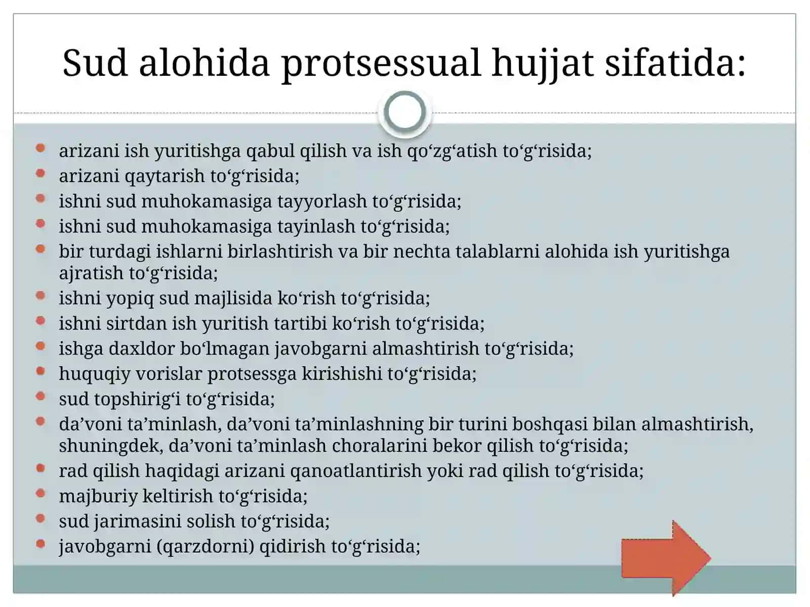 SUDLAR TOMONIDAN QABUL QILINADIGAN AJRIMLARI 3