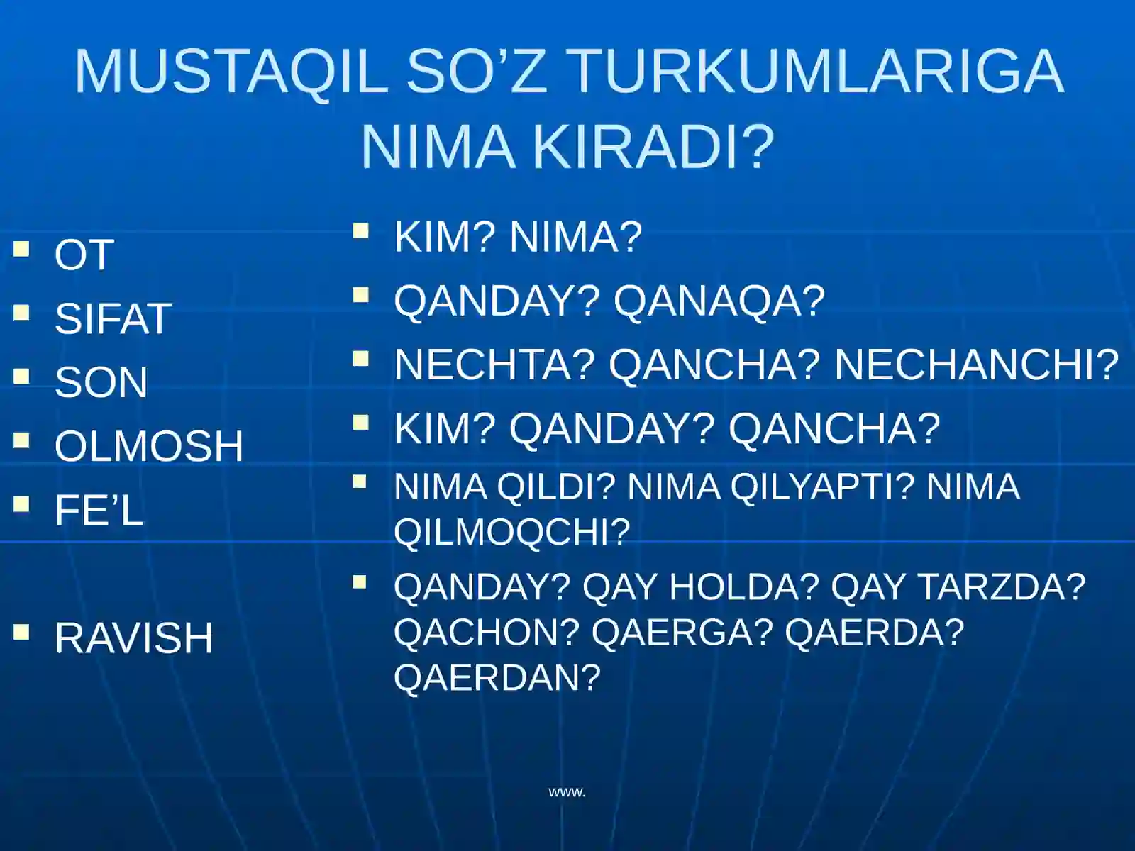 MUSTAQIL SO’Z TURKUMLARI 3