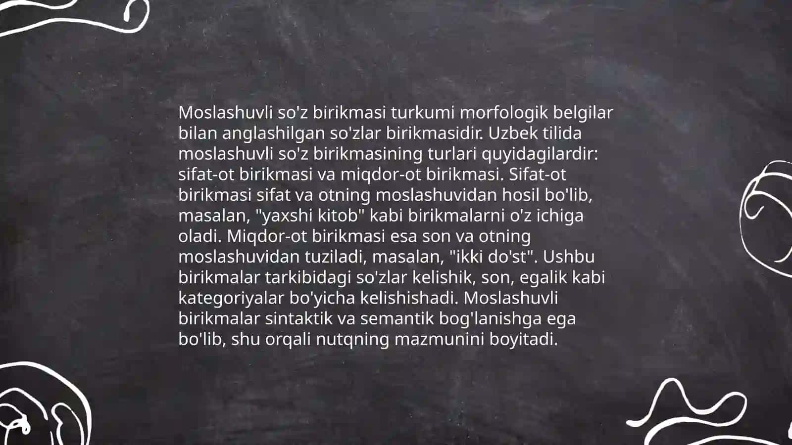 Moslashuvli so'z birikmasi 3