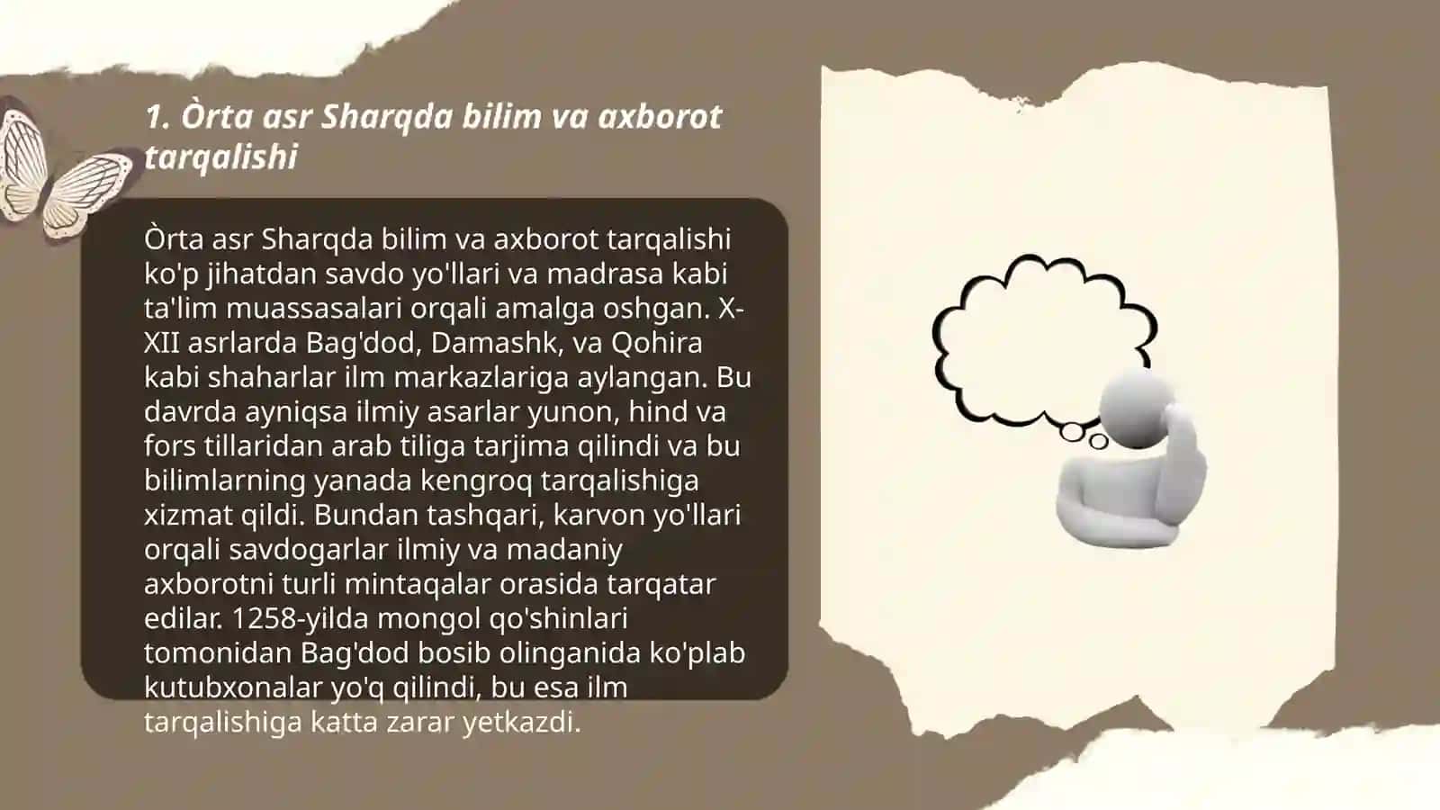 Òrta asr Sharq va Ğarbning uyģonish davrida axborot ma'lumotga bòlgan munosabat 3