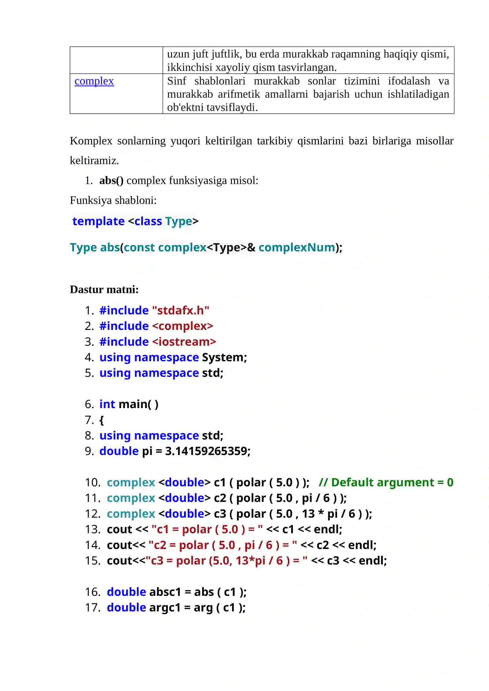 Complex sonlar haqida 3