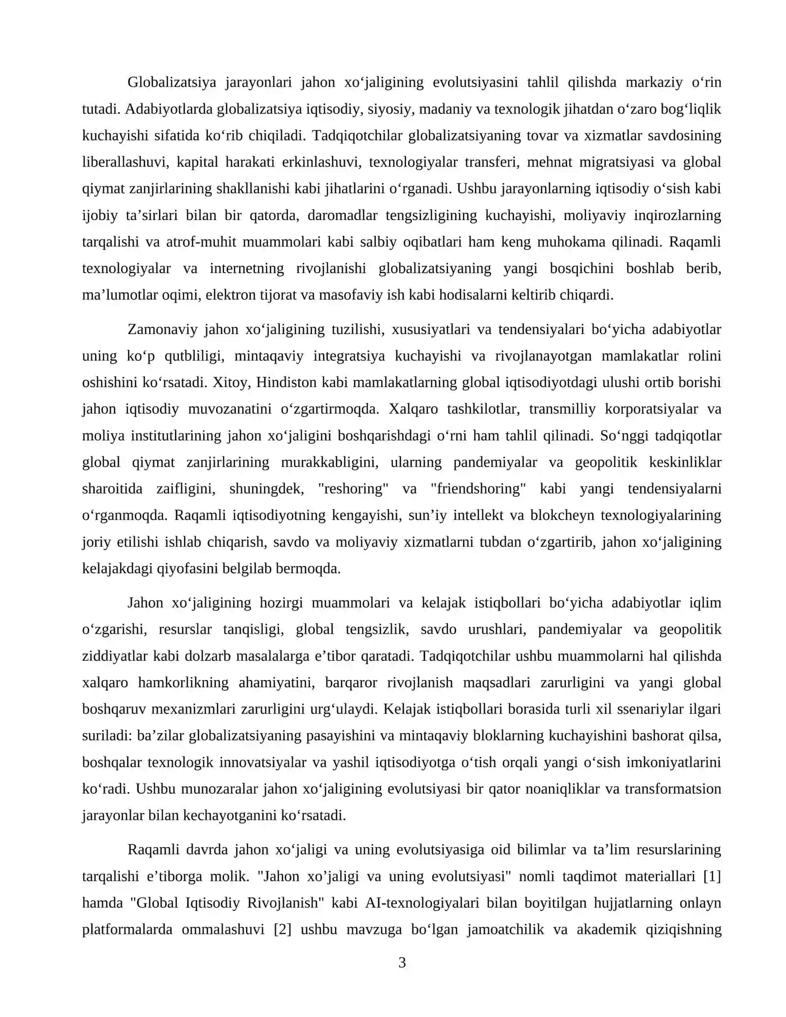 Jahon xoʻjaligi va uning evolutsiyasi 3