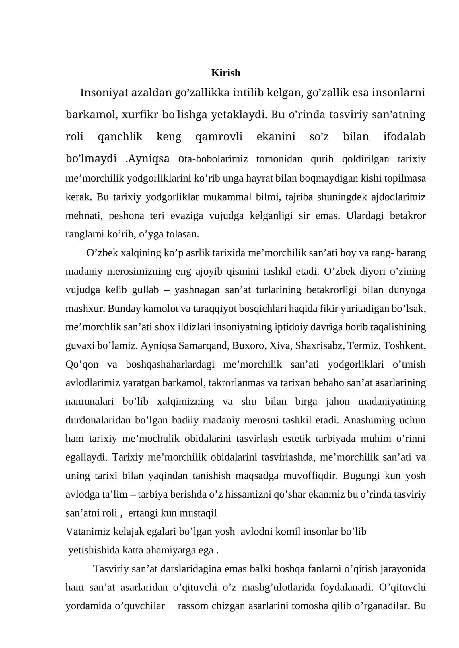 Tarixiy memorchilik obidalarini grizayl tasvirlash va o’qitish metodikasi. MALAKAVIY BITIRUV ISHI 3