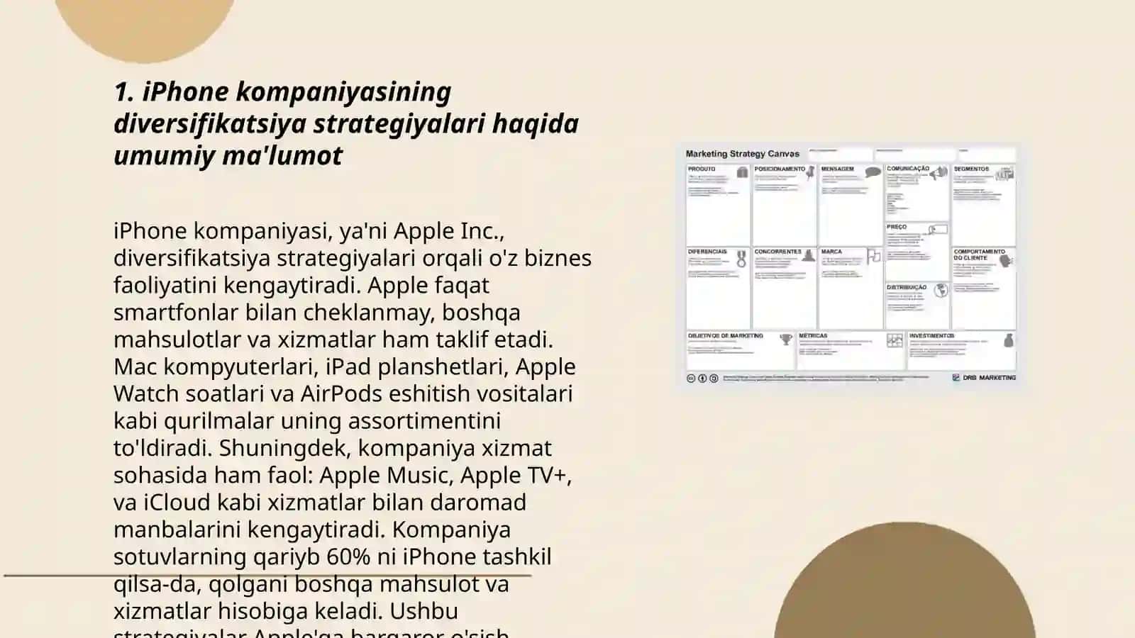 Iphone kompaniyasining diversifikatsiya strategiyalari va 4P marketing MIX (aralashma) tahlili 3