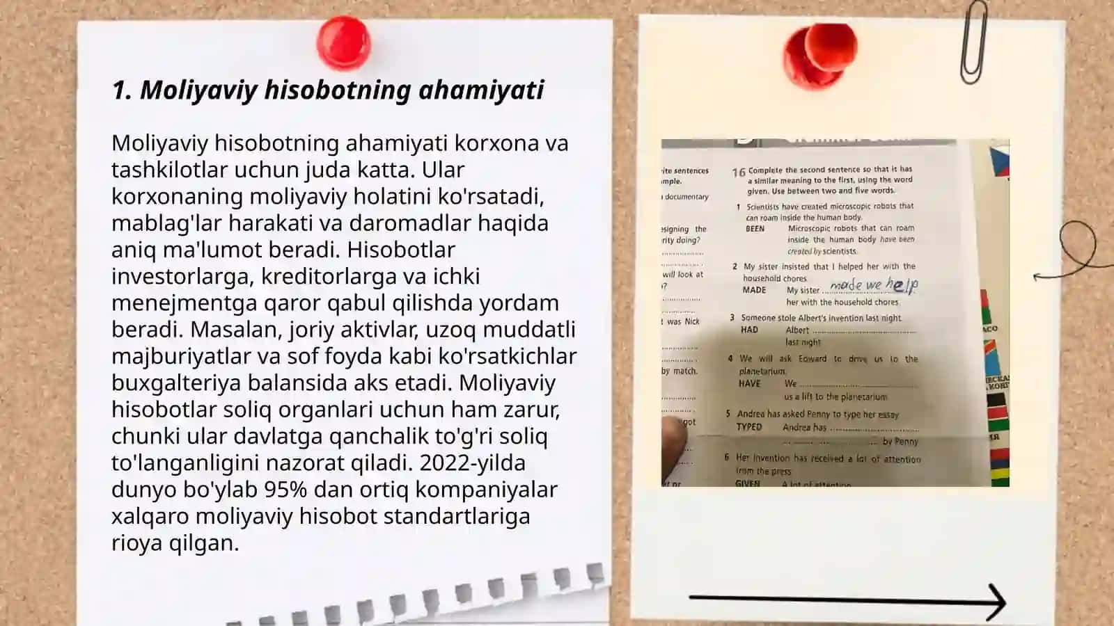 Tugallanayotgan faoliyat va uning natijalarini moliyaviy hisobotda aks ettirish 3