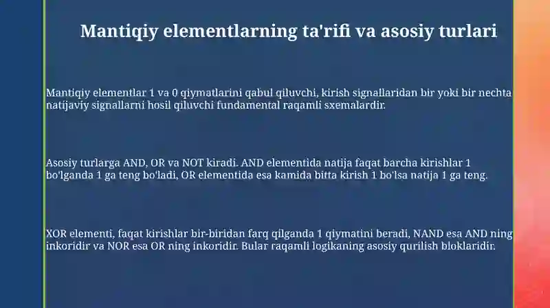 Mantiqiy elementlar 3