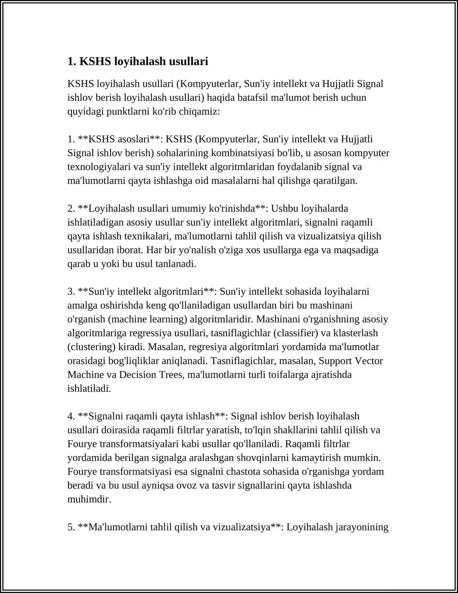 KSHS loyihalash usullari 3