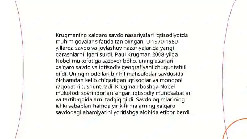 Krugmaning xalqaro savdo nazariyalari 3