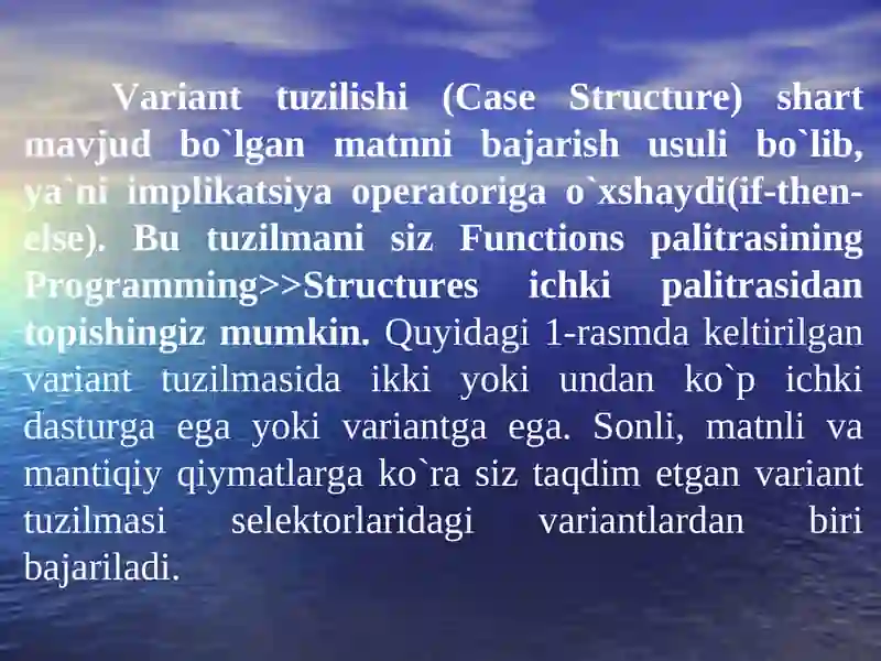 Variant tuzilishi 3