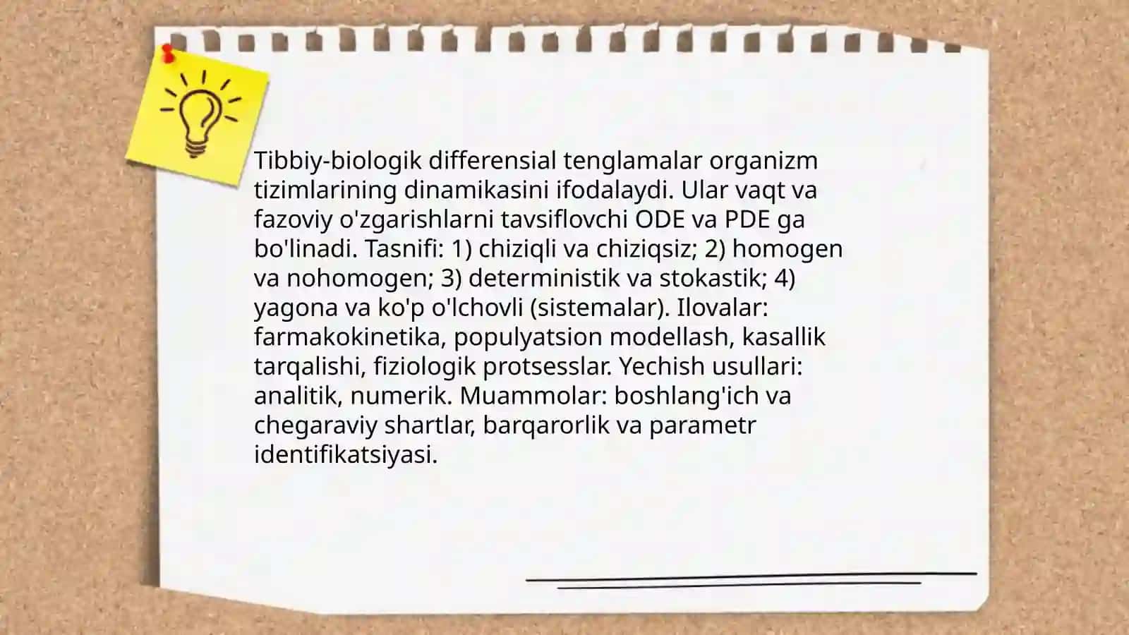 Tibbiy -biologik differensial tenglamalar 3