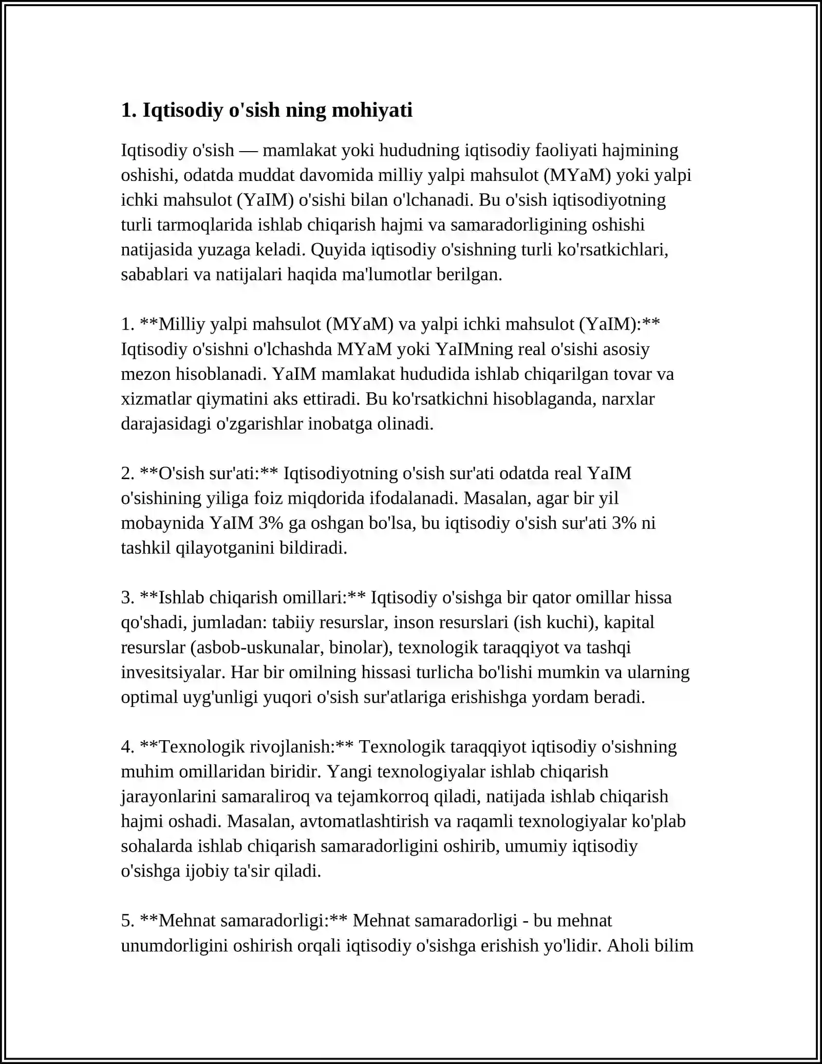 IQTISODIY O'SISH, UNING TURLARI VA HISOBLASH USULLARI 3