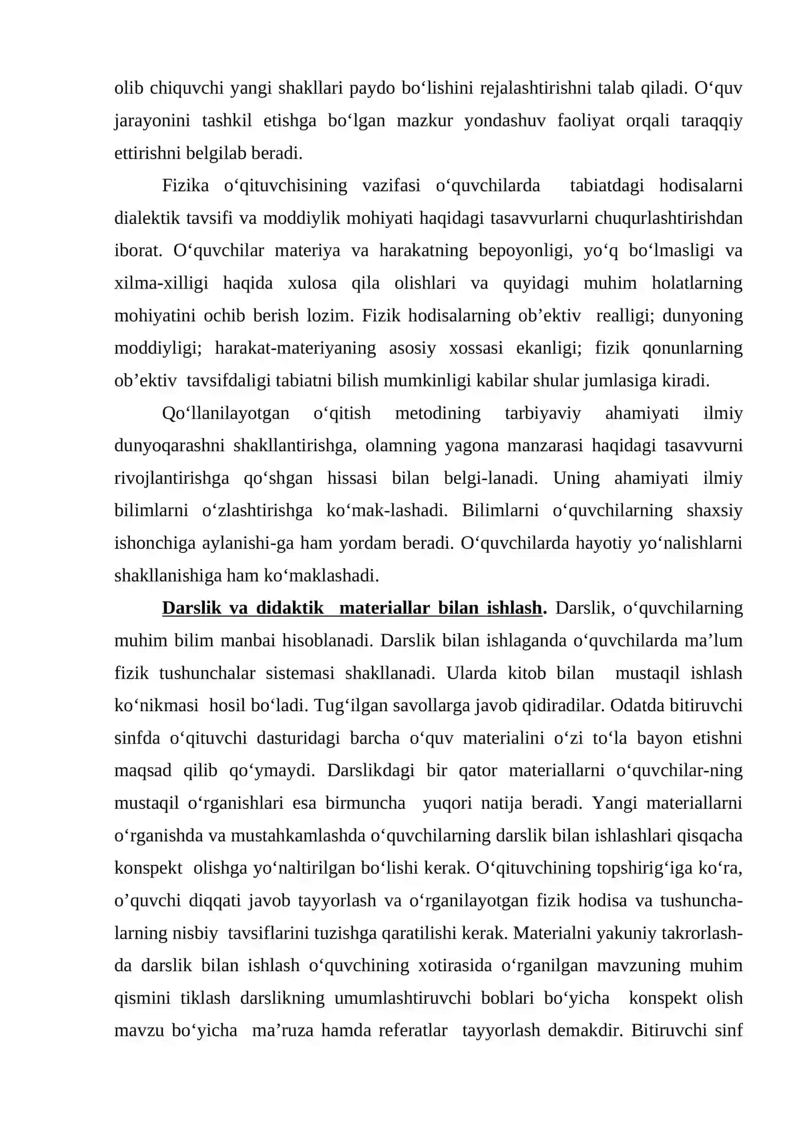 Bitiruvchi sinflarda fizika o‘qitishning o‘ziga xos xususiyatlari 3