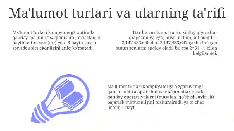 C++ tilining tayanch turlari 3