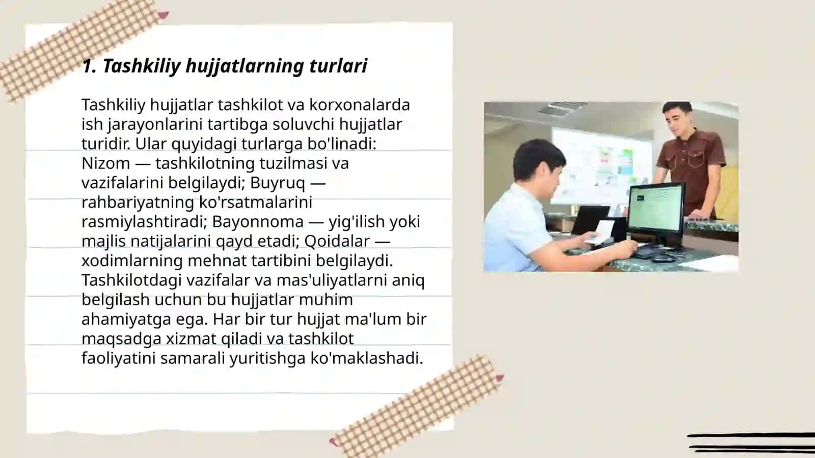 Tashkiliy hujjatlar va ularni rasmiylashtirish 3