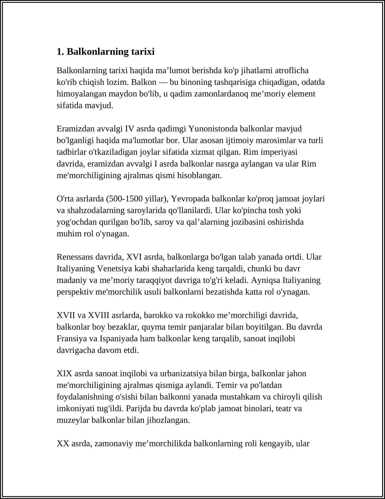 BALKONLAR, LODJALAR VA ERKERLAR 3
