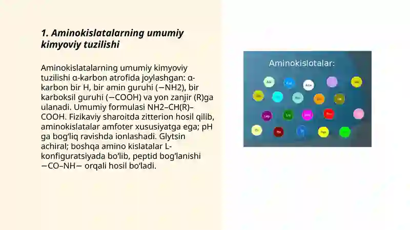 Aminokislatalar va ularning xususiyati 3
