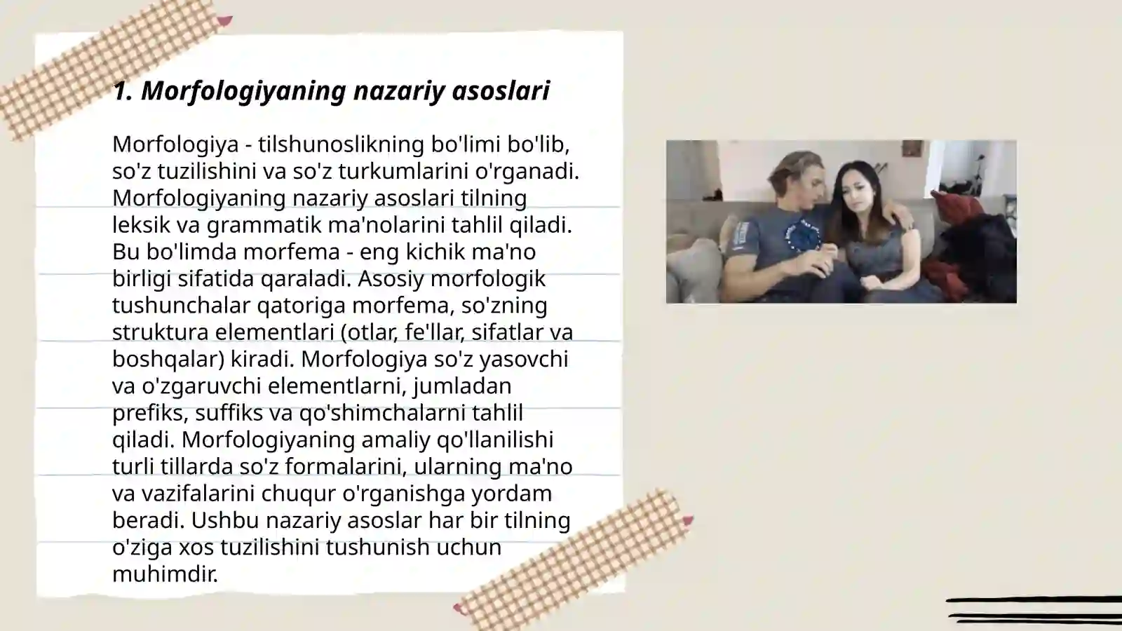 Morfologiya bólimini oʻqitish yuzasidan topshiriq va dars ishlanmalarini tayyorlash 3