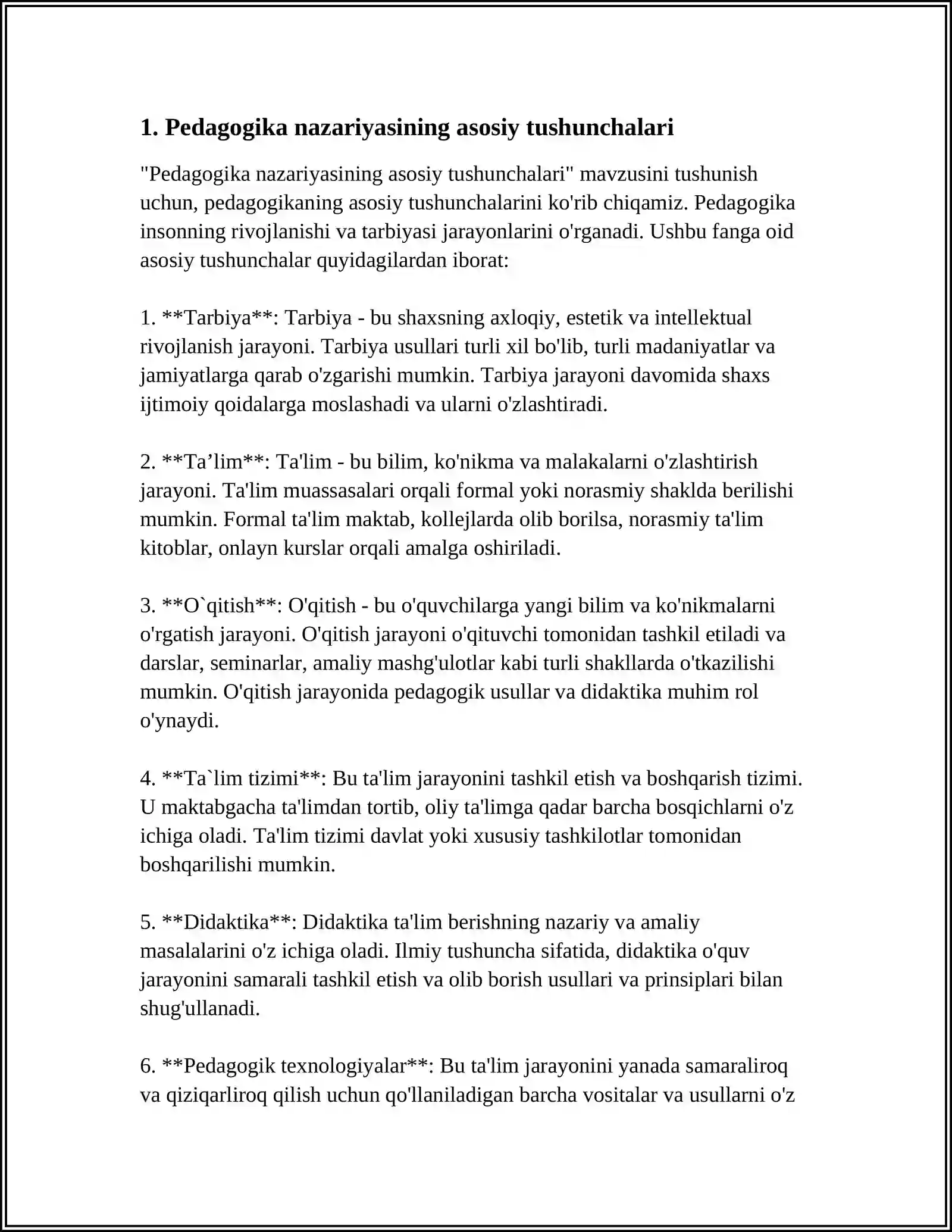 PEDAGOGIKA NAZARIYASI FANINING MAZMUNI VA MOHIYATI PREDMETI 3