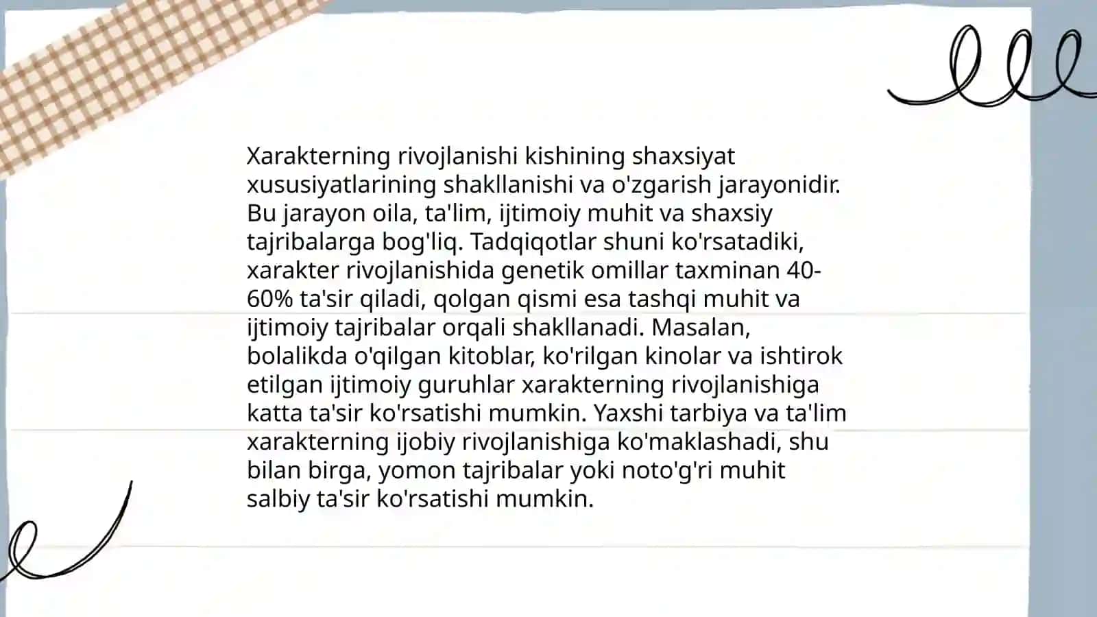 Xarakterning rivojlanishi 3