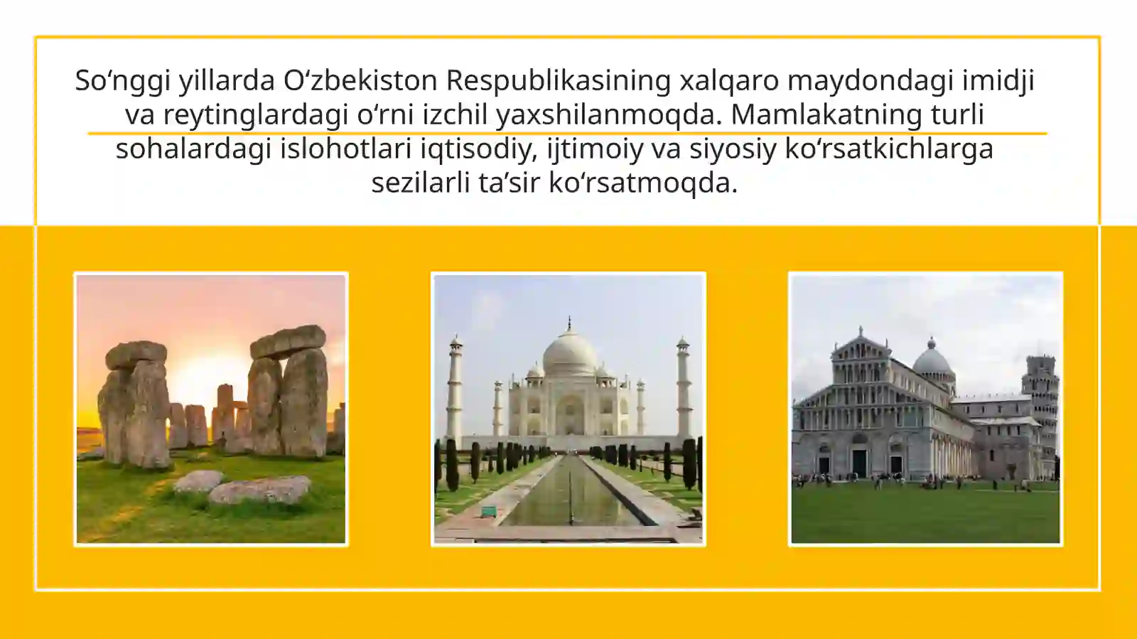 O‘zbekistonning xalqaro reyting va indekslardagi o‘rnini tushuntirish uchun nazoratni muvofiqlashtirish 3