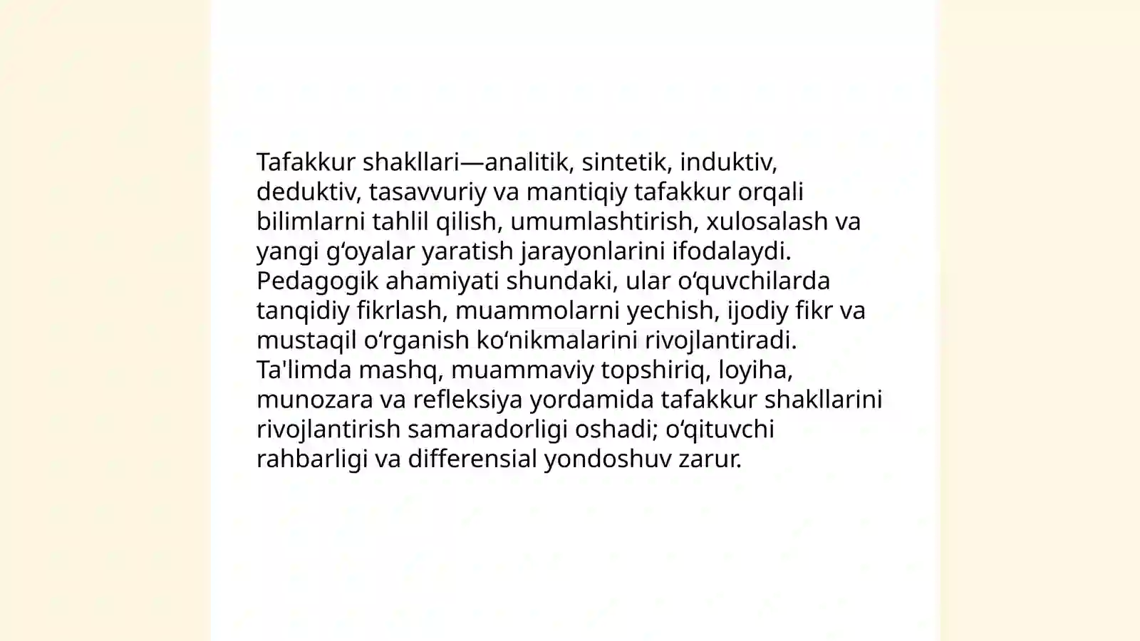 Tafakkur shakllari 3