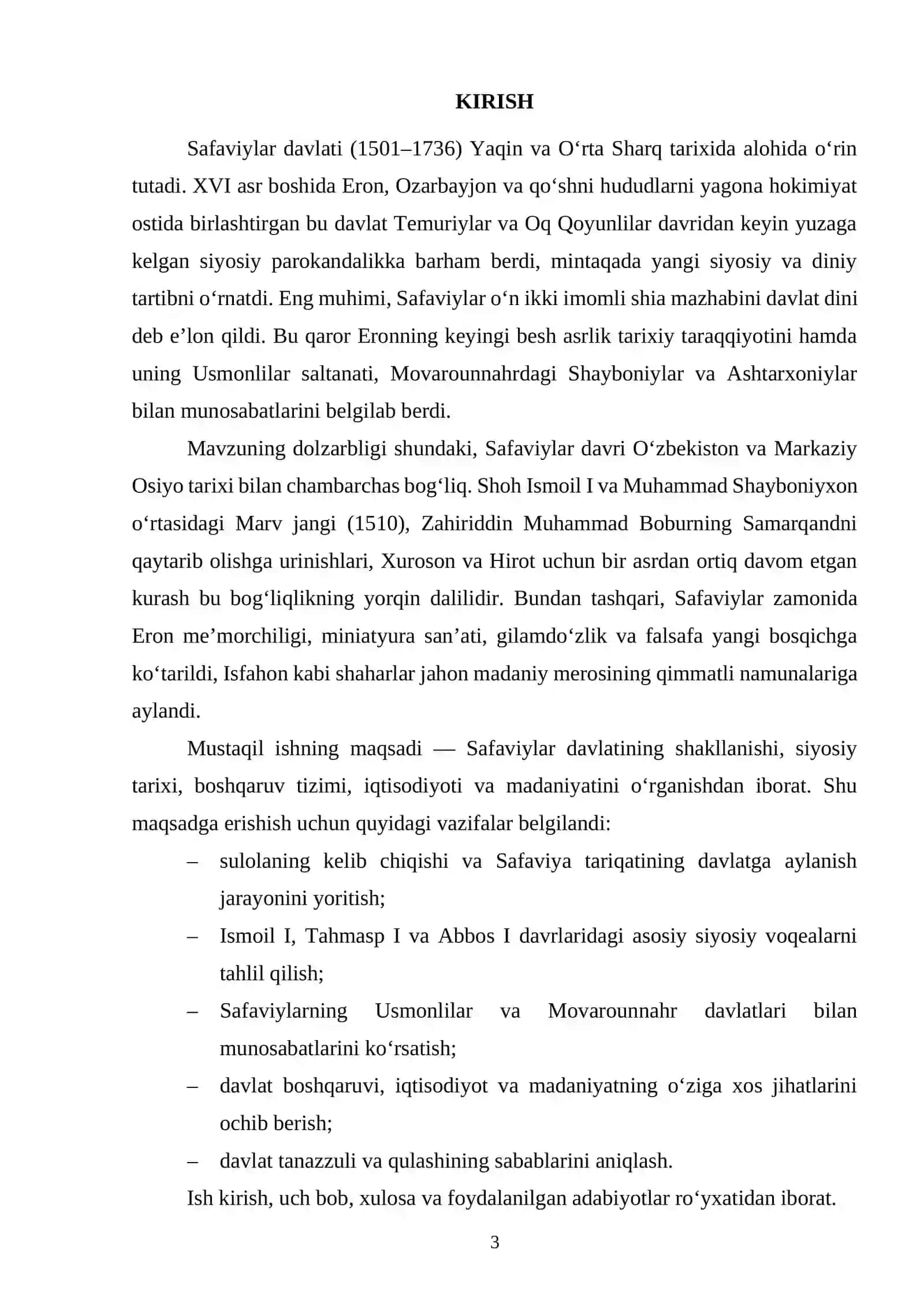 SAFAVIYLAR DAVLATI 3