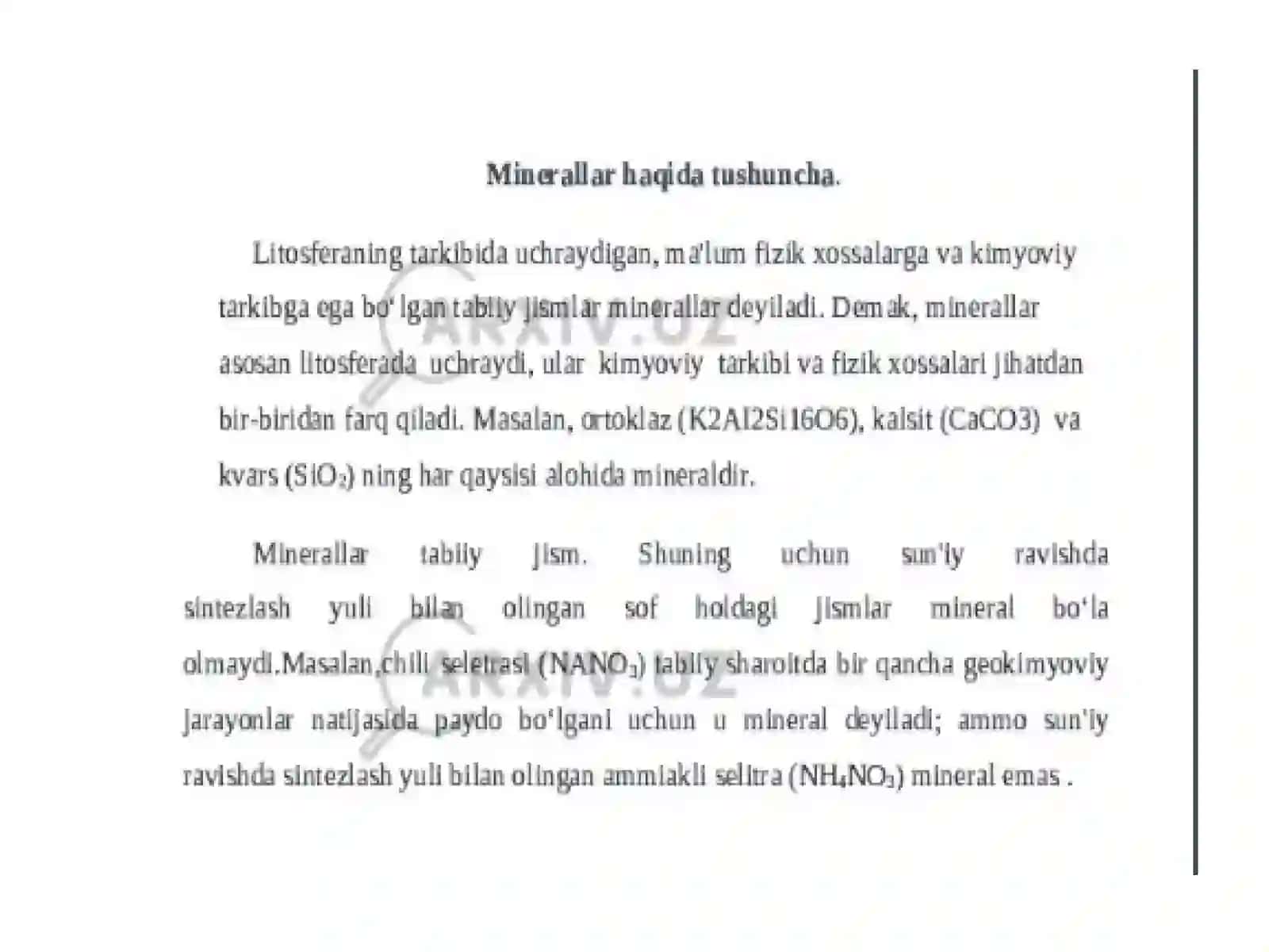 Minerallar haqida tushuncha va ularning tasnifi. 3