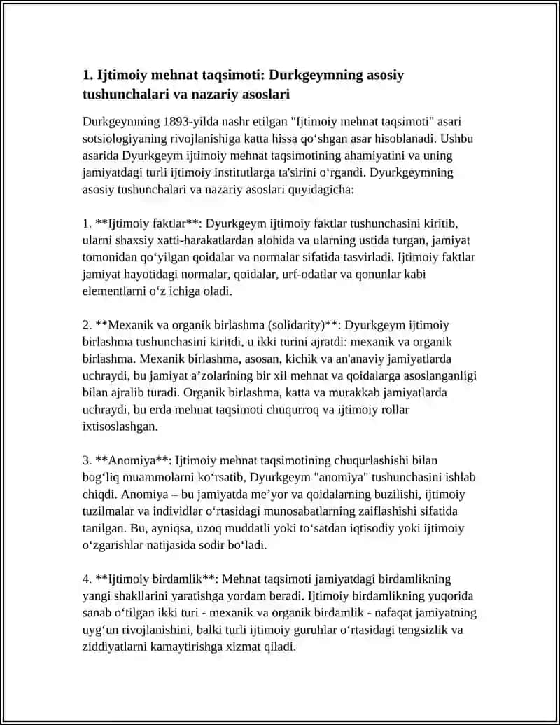 SOTSIOLOK DYURKGEYMNING “IJTIMOIY MEHNAT TAQSIMOTI” ASARI (1893) 3