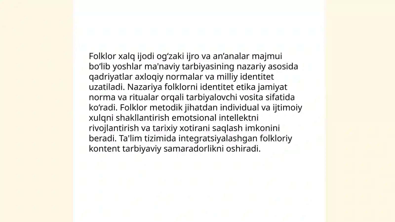 Folklorning yoshlar ma'naviy tarbiyasidagi o'rni 3