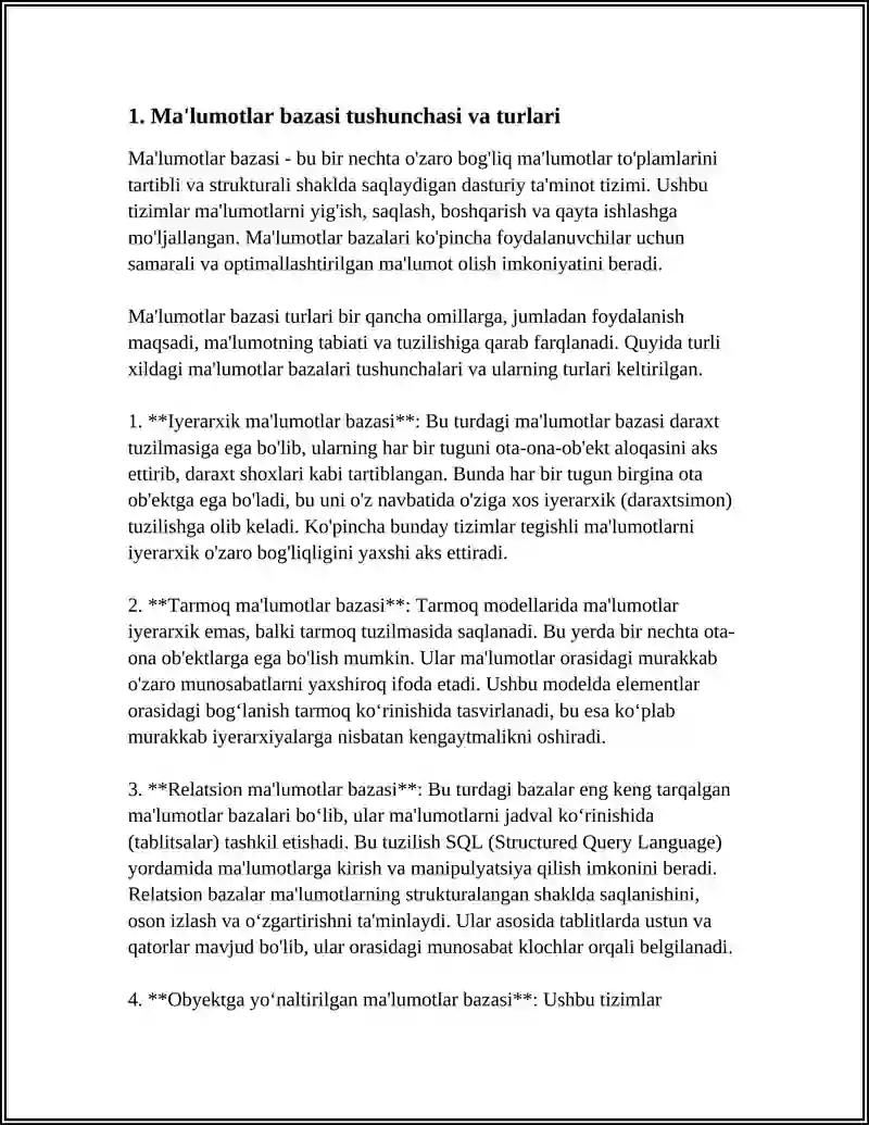MA'LUMOTLAR BAZASI 3
