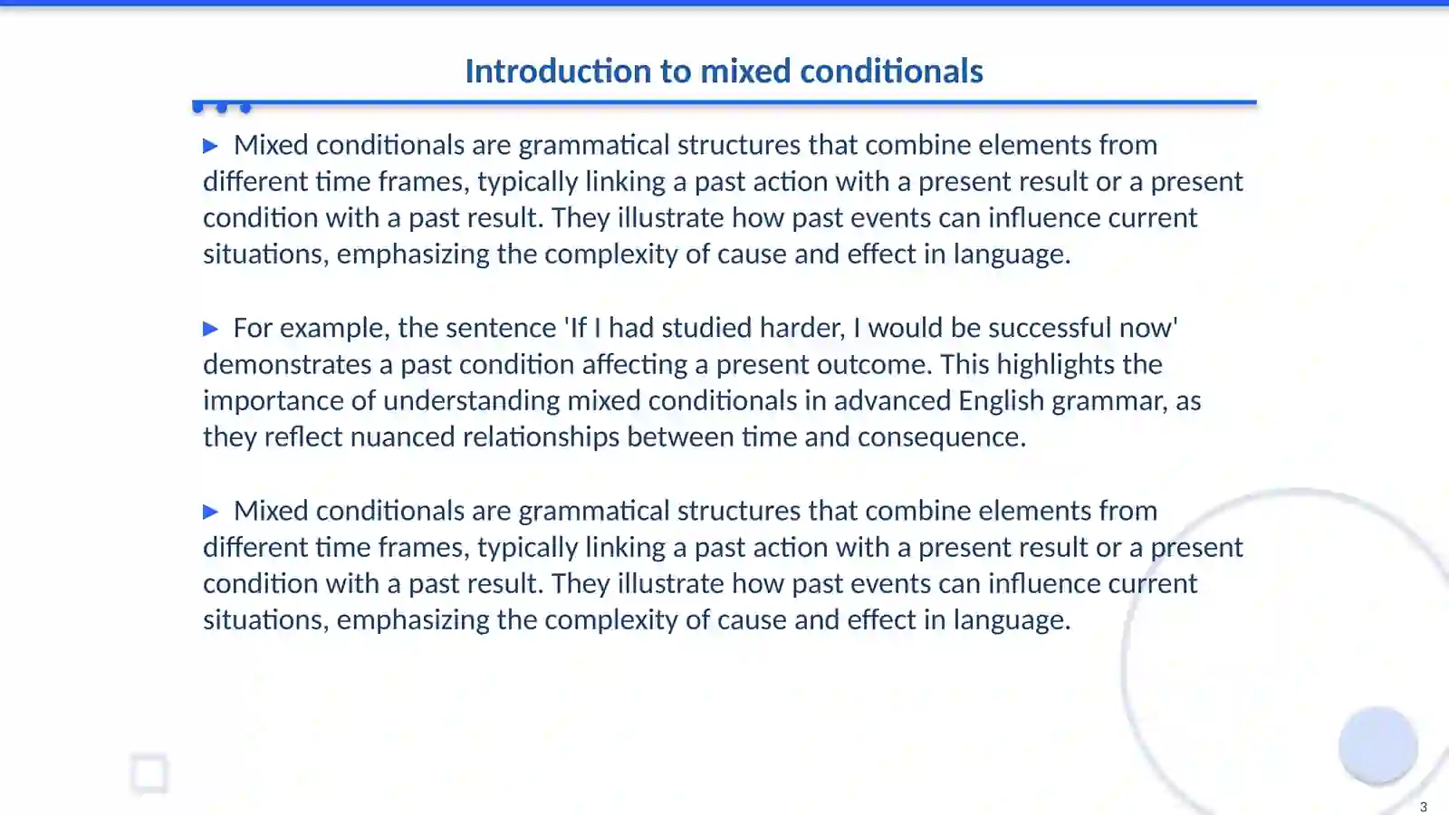 Mixed conditionals 3