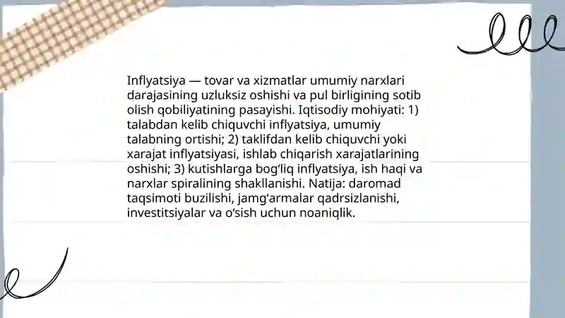 Inflyatsiyaning mohiyati va hisoblanish usullari 3