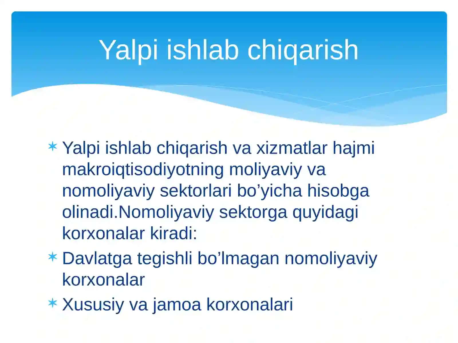 ‘’Milliy hisoblar tizimi’’ mavzusi 3