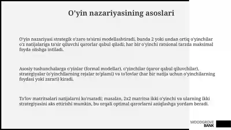 O'yin nazariyasi 3