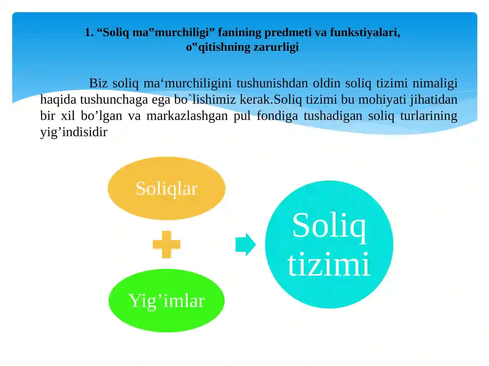 Soliq ma’muriyati fanining mohiyati, maqsadi va vazifalari 3