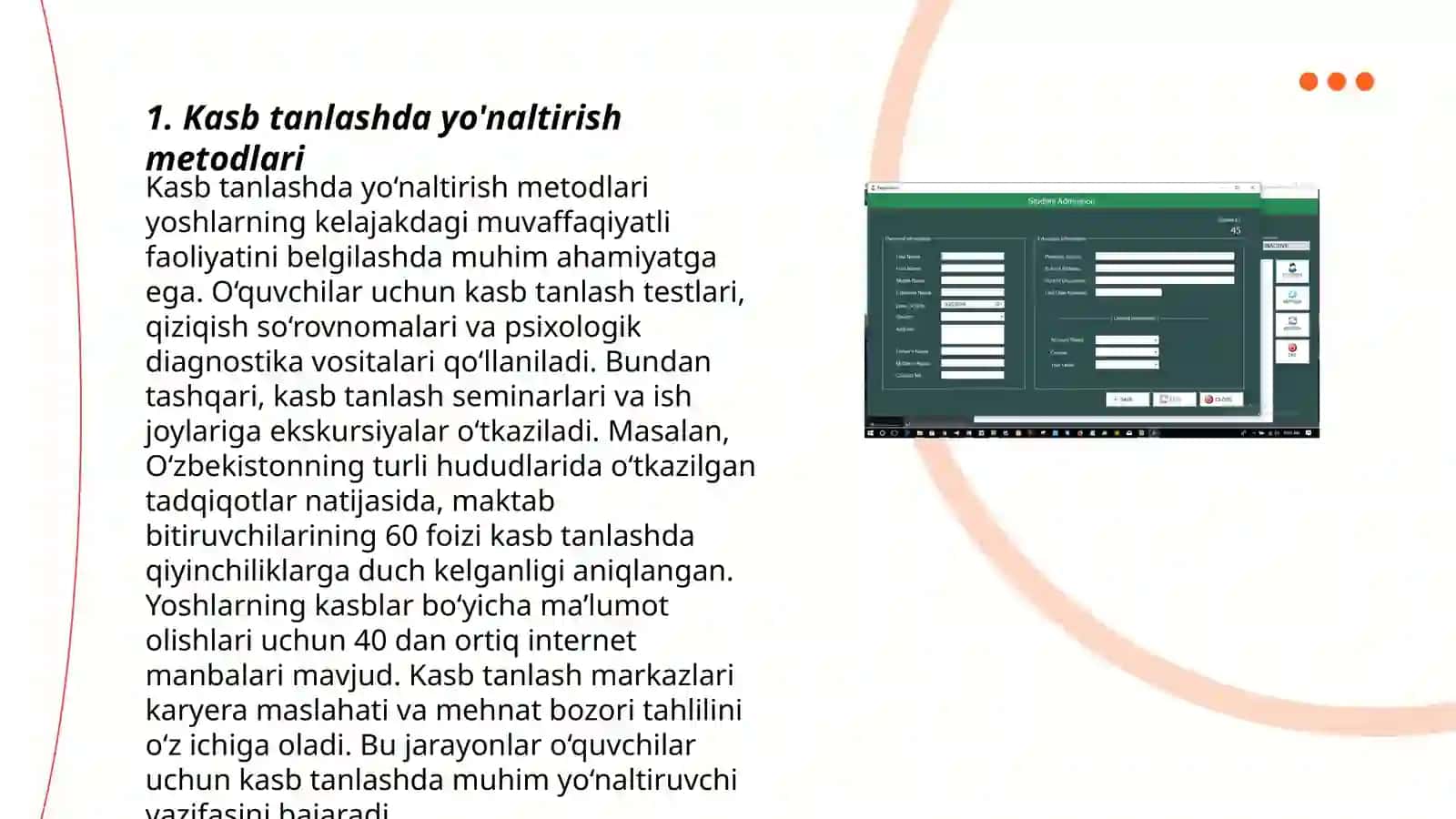 Kasb hunarga yo'naltirish shakllari 3
