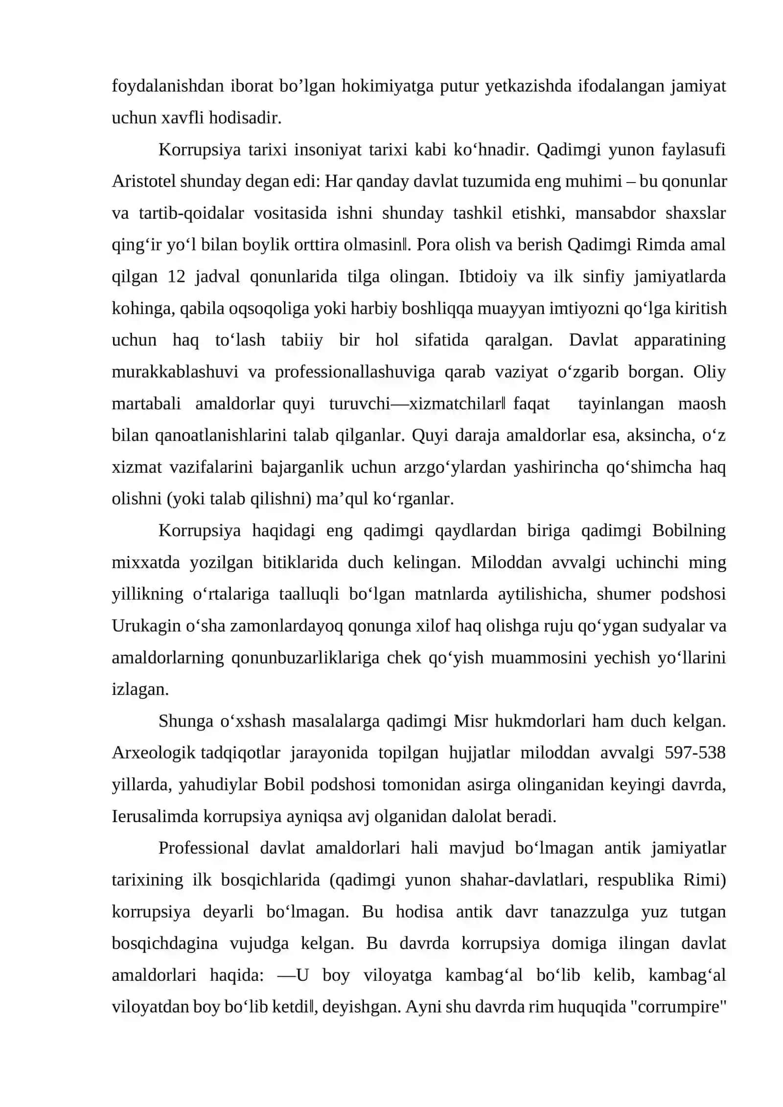 Korrupsiyaning kelib chiqish sabablari va unga qarshi kurashish yo’llari. 3
