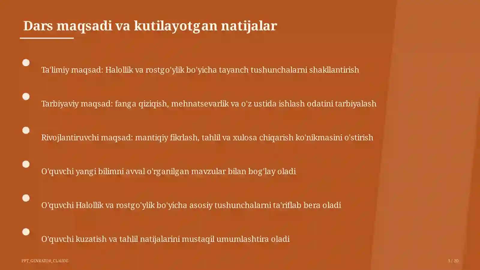 Halollik va rostgo'ylik (2-sinf) 4