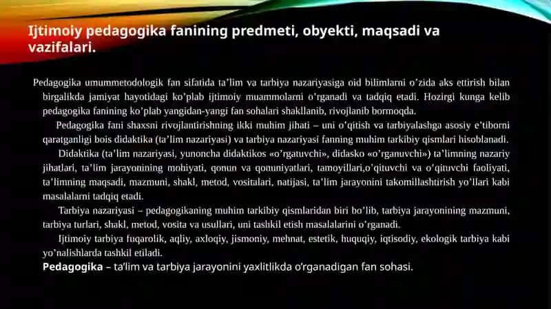 Ijtimoiy Pedagogika fanining jamiyat taraqqiyotidagi o'rni 3