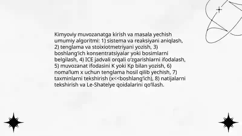 Kimyoviy muvozanatga doir masalalar yechish metodikasi 3