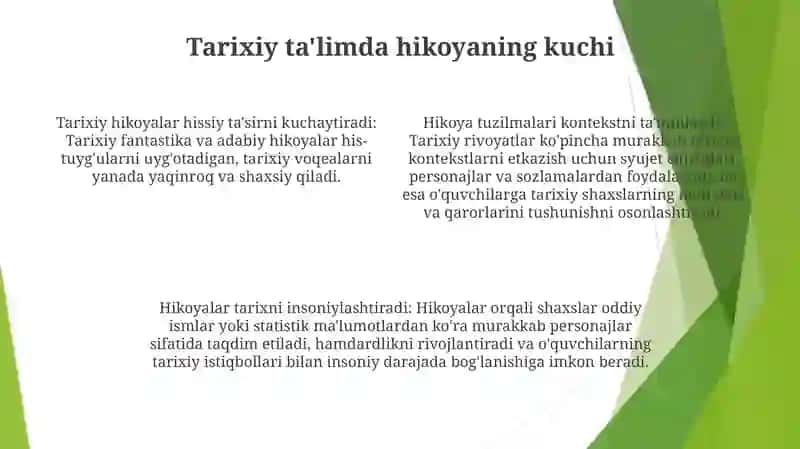 Tarix Fanini OʻQitishda Tarixiy Badiiy Adabiyotlardan Foydalanish 3