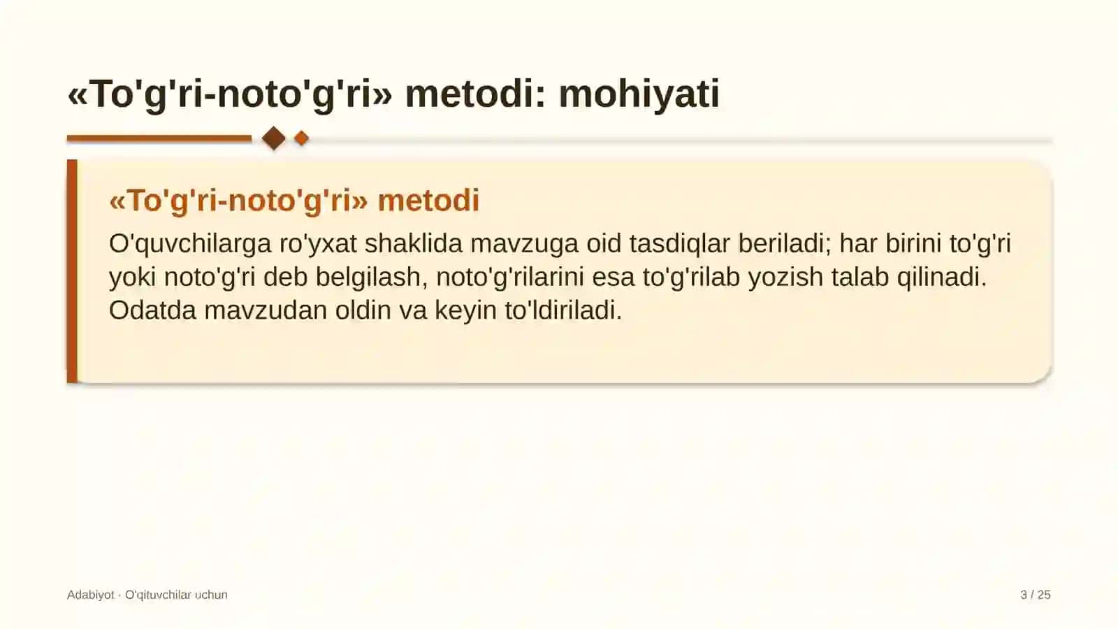 adabiyot darslarida to'g'ri noto'g'ri metodidan foydalanish 9949 3