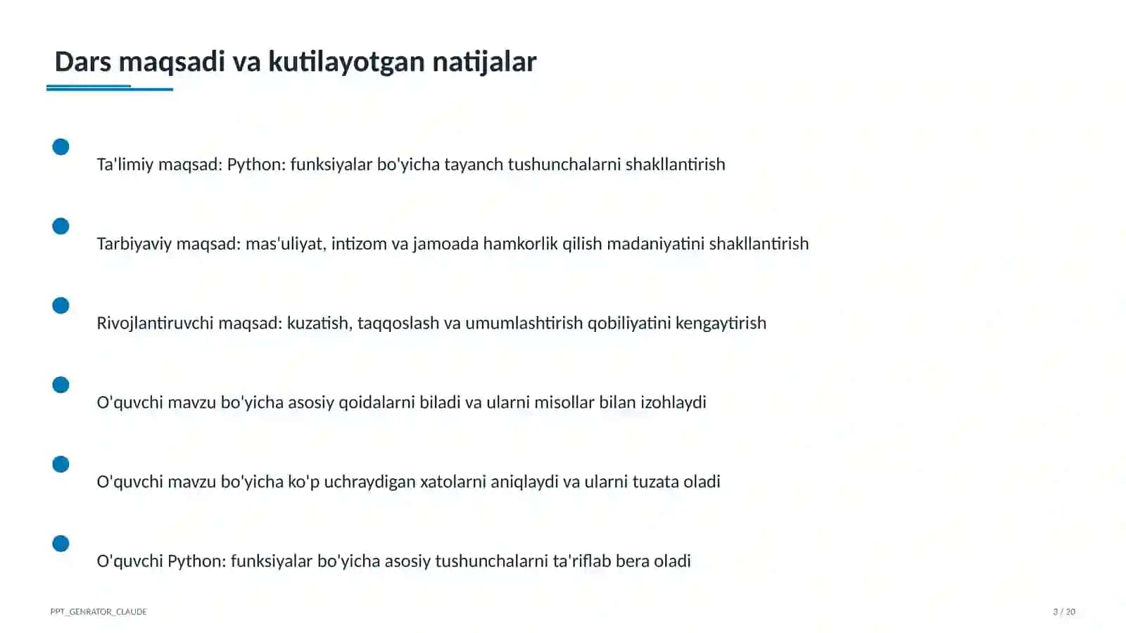 Python: funksiyalar (9-sinf) 1