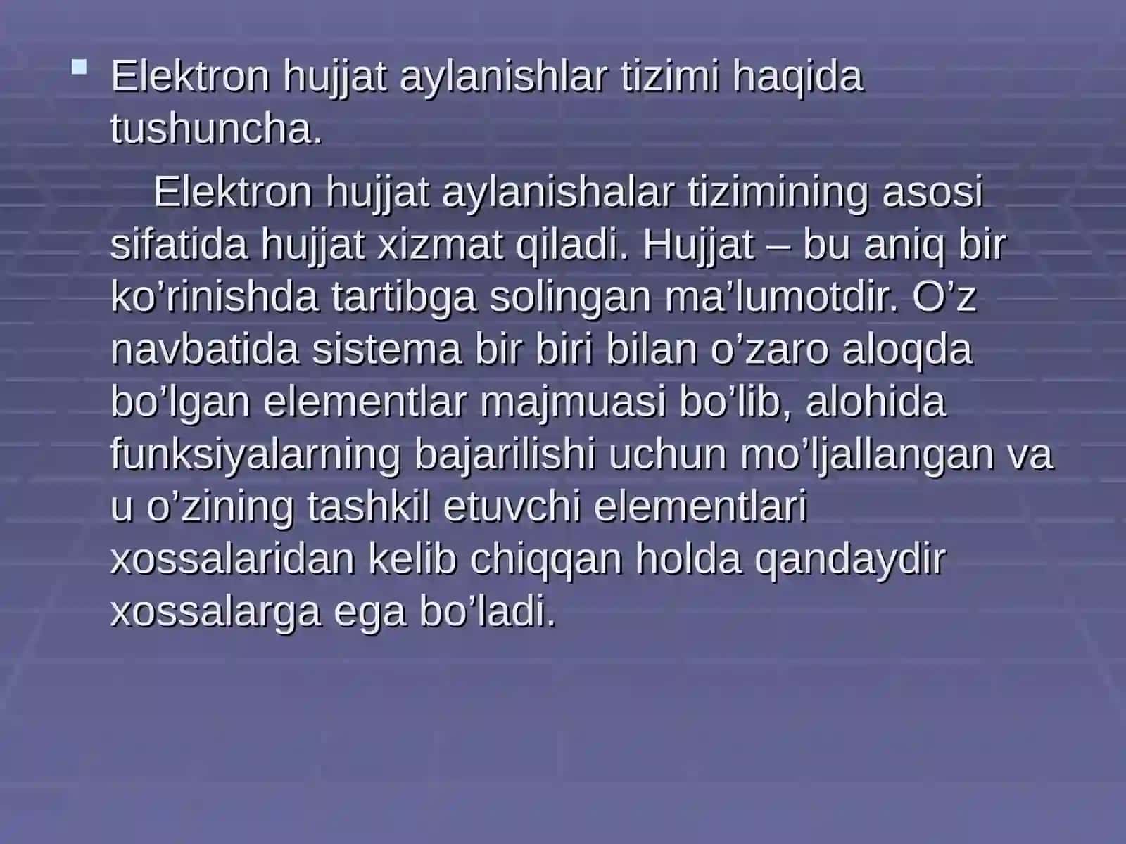 Elektron hujjat aylanishlar tizimini yaratilish texnologiyasi 3