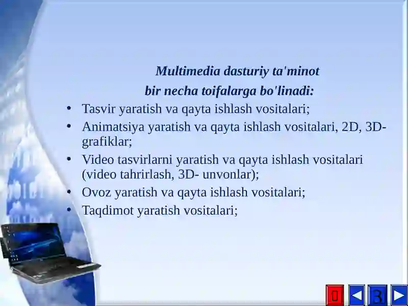 Multimedia daturlar. Multimedia yaratish 3