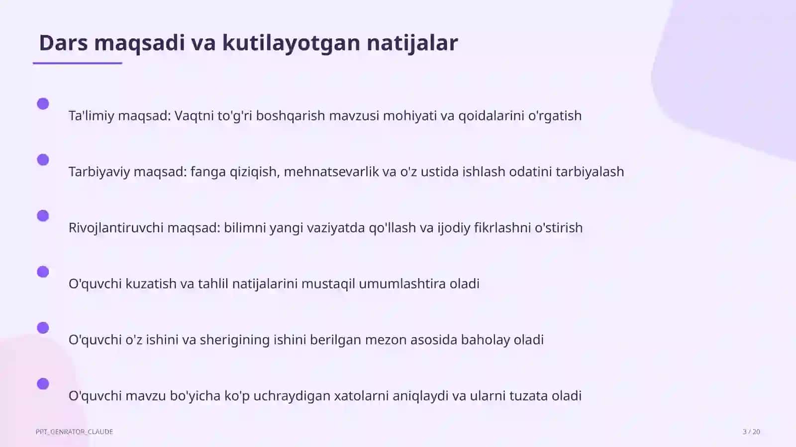 Vaqtni to'g'ri boshqarish 3