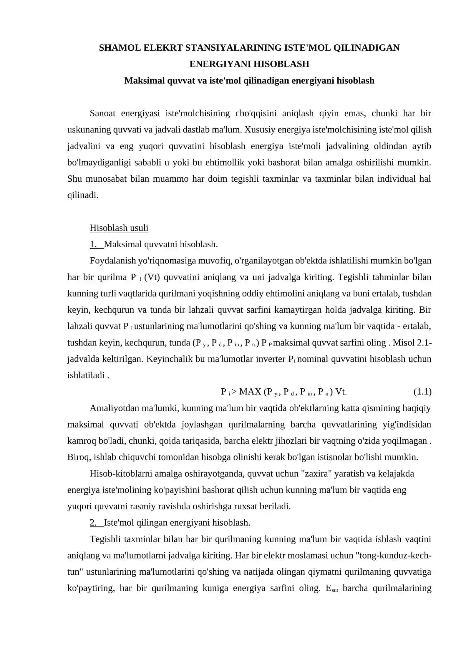 11-variant SHAMOL ENERGETIKASI fanidan KURS LOYIXASI 3