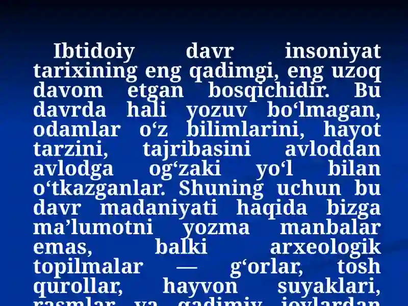 IBTIDOIY DAVR MADANIYATI 3